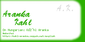 aranka kahl business card